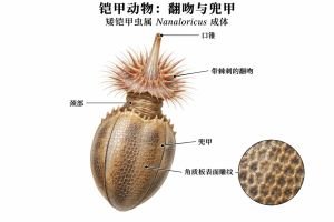 矮铠甲虫属成体前端具有口锥和带棘刺的翻吻，后方经颈部连接兜甲包覆的腹部。兜甲由角质板构成，表面具有蜂窝状雕纹；细长棘刺分布在前部，成体后端为圆钝轮廓。