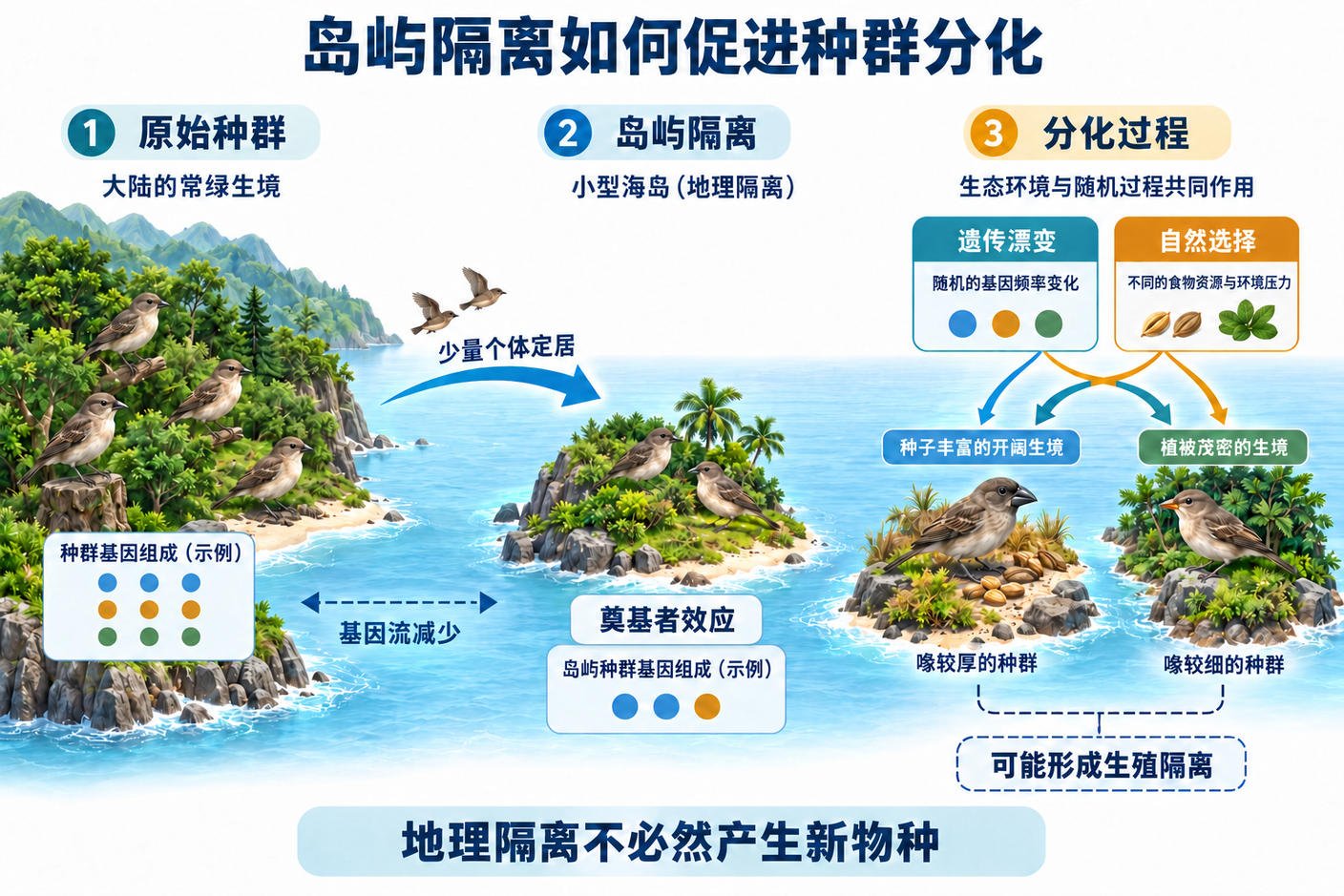岛屿地理隔离演化