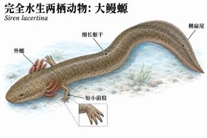 完全水生两栖动物专业示意图